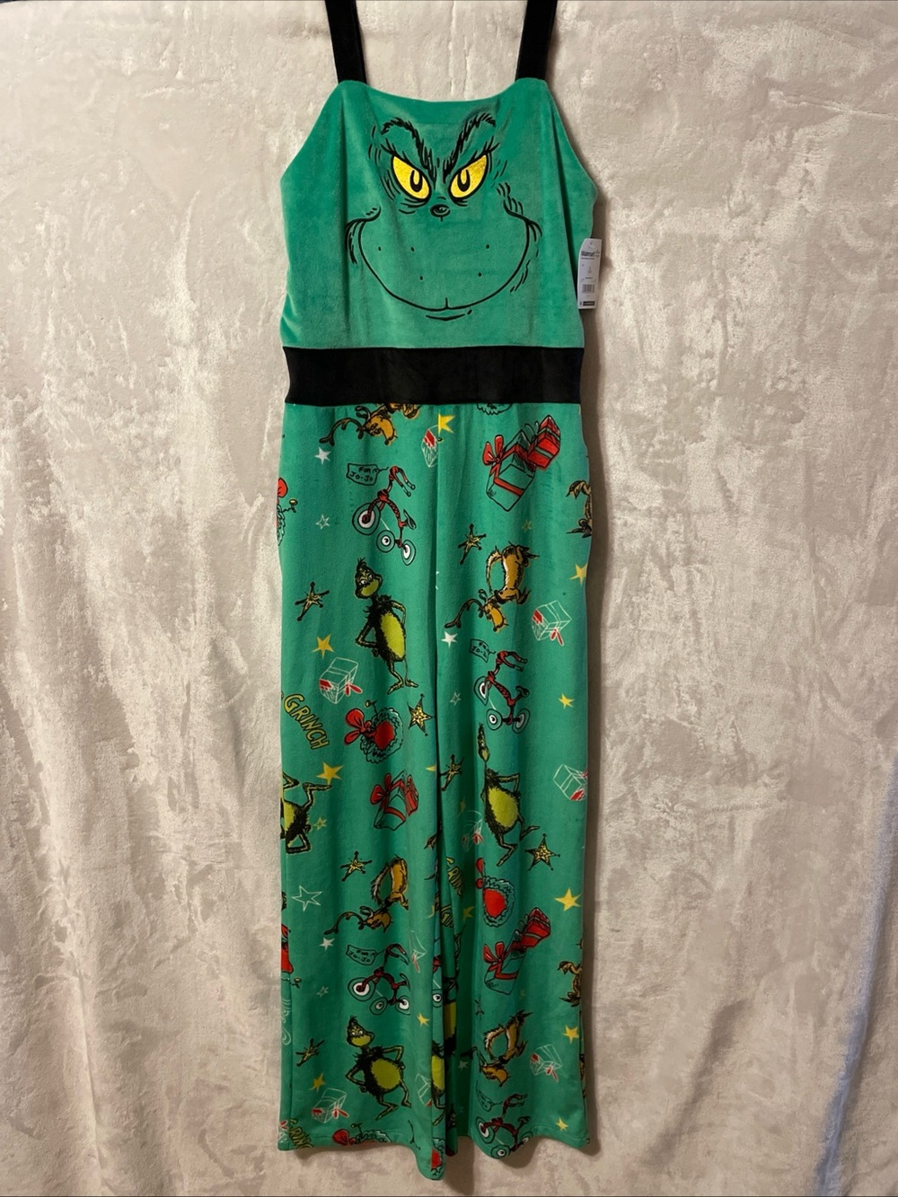 NWT Grinch Graphic Green Strap Jumpsuit - Novelty Romper